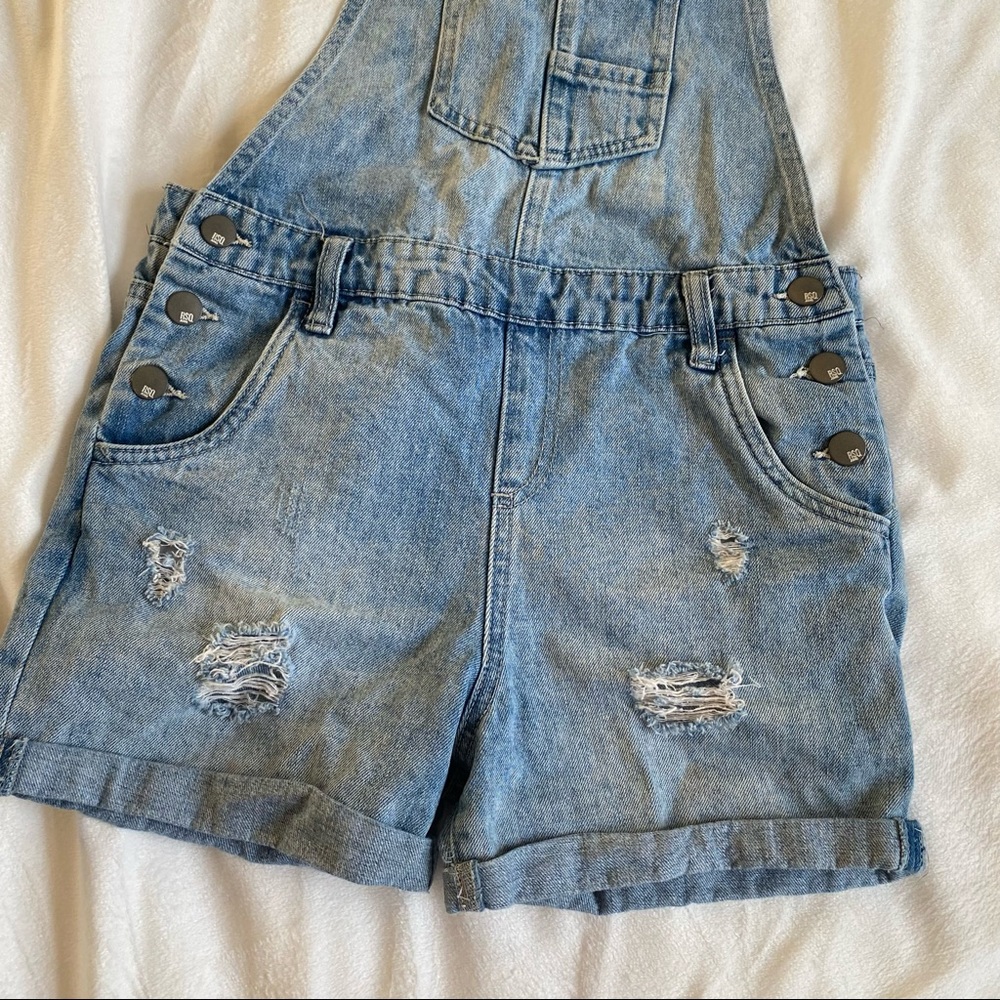 RSQ Collective -Ripped Girls Denim Shortalls - Picture 6 of 13